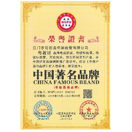 荣誉证书——中国著名品牌